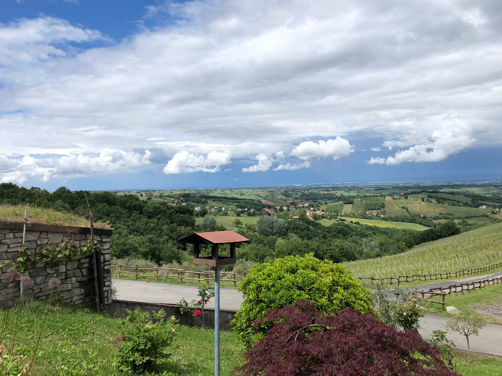 Vista delle colline di Parma da Cantina Il Poggio di Salsomaggiore Terme